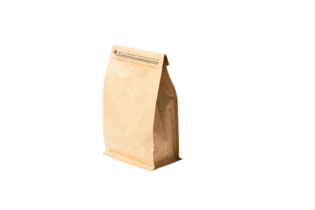 Kraft paper packaging photo with the background removed to pure white for an Amazon main image