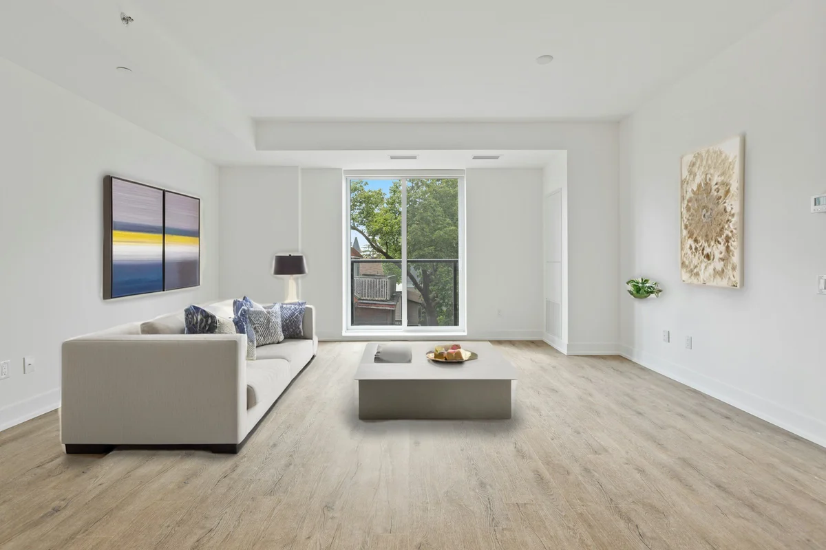 Room furnished with realistic AI furniture after virtual staging